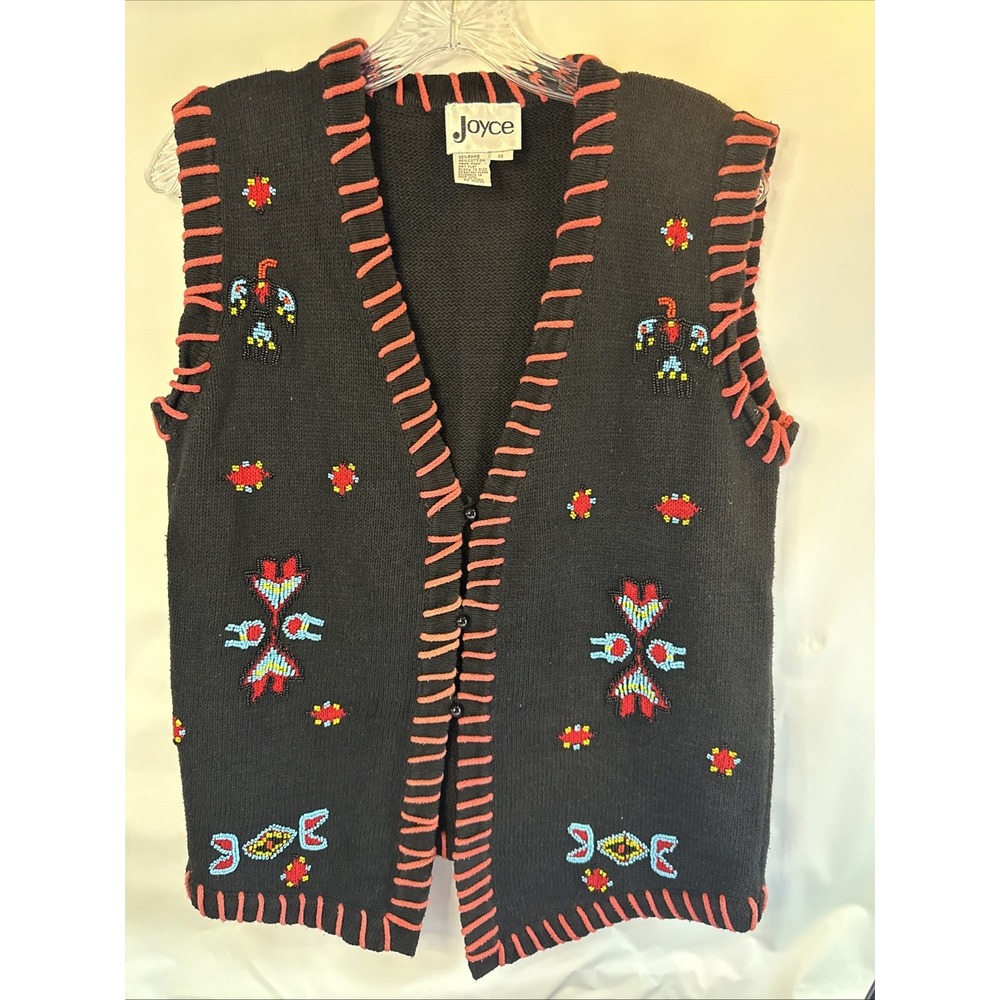 Southwestern Beaded Sweater Vest, Small